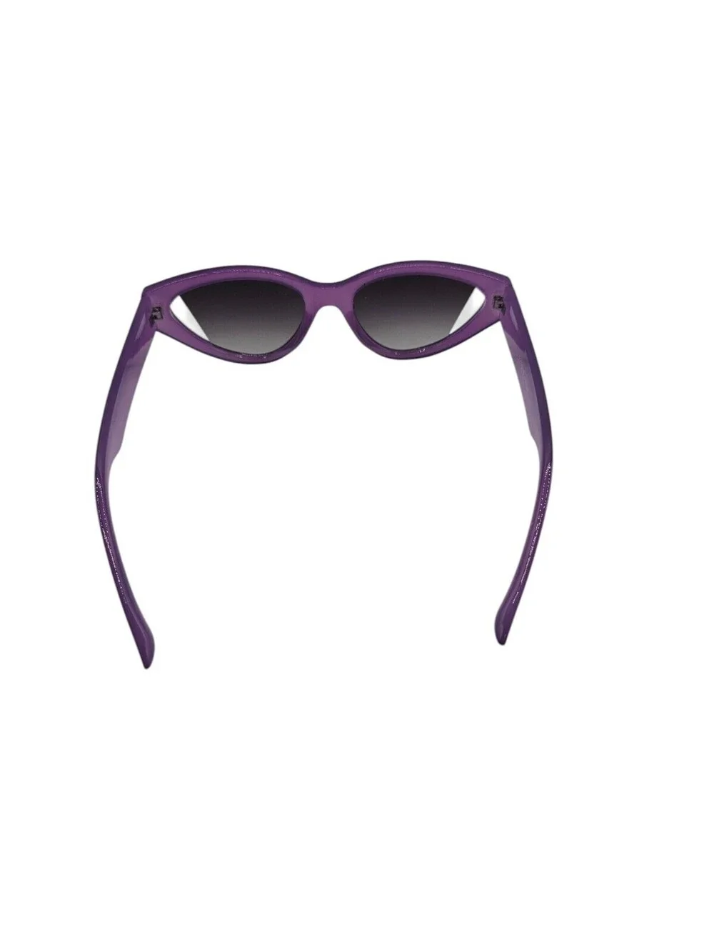 Vintage Mod Inspired Cat Eye Sunglasses Purple Plastic Frames Black Lenses
